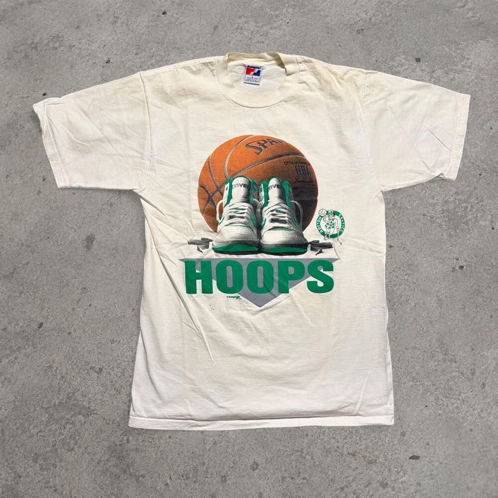 Vintage 1991 Boston Celtics NBA Basketball Cotton T-Shirt “Hoops” Converse Sneak